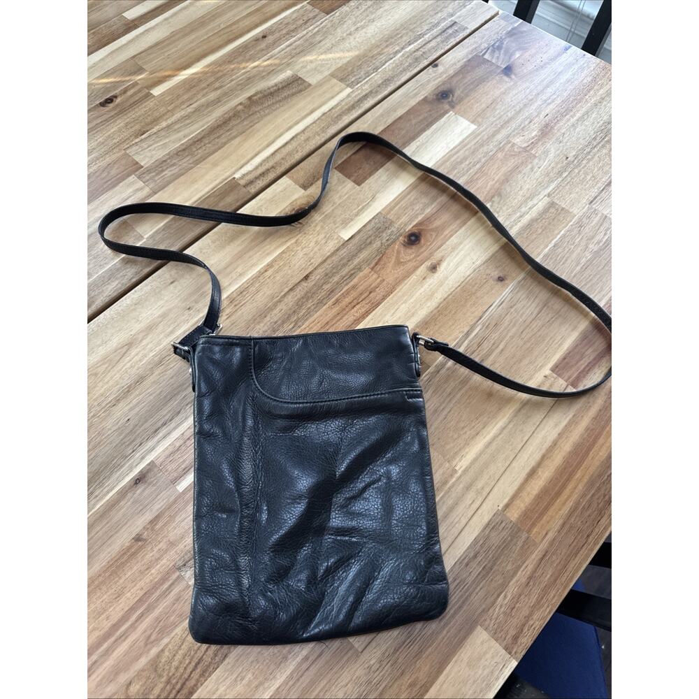 Margot Black Pebble Soft Leather Crossbody Bag Purse-Minimalist-Boho-Classic